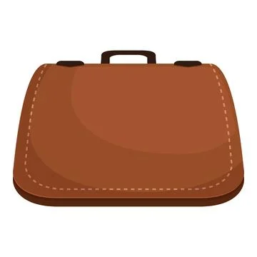 Brown leather briefcase closing with clasp on white background Stock Illustration