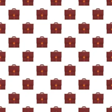 Brown leather briefcase flat design seamless pattern Stock Illustration