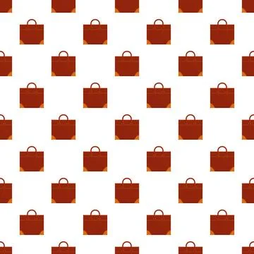 Brown leather briefcase flat repeating pattern background Stock Illustration