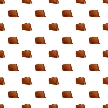 Brown leather briefcase pattern repeating white background Illustrazione stock