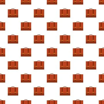 Brown leather briefcases forming a seamless business pattern Illustration