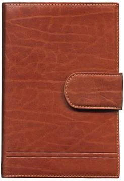Brown leather diary Stock Photos