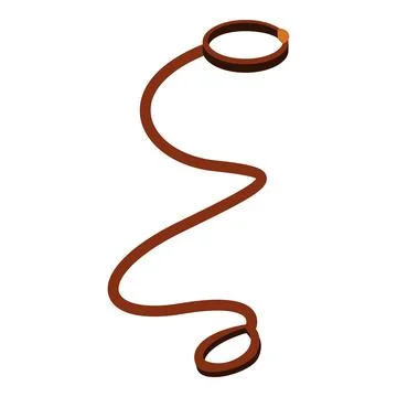 Brown leather dog leash lying on the ground Stock Illustration
