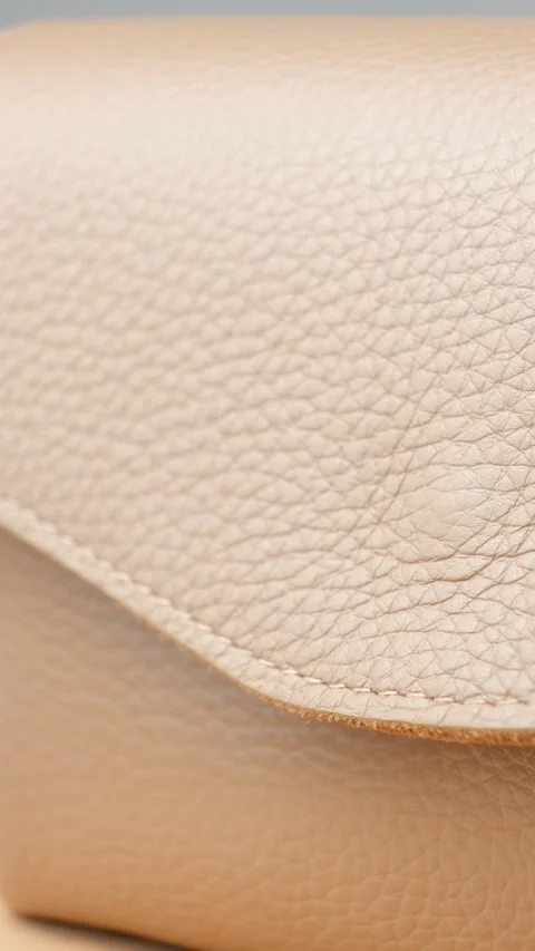 Brown Leather Handbag Macro Texture Close-Up. Stock Footage 312114231