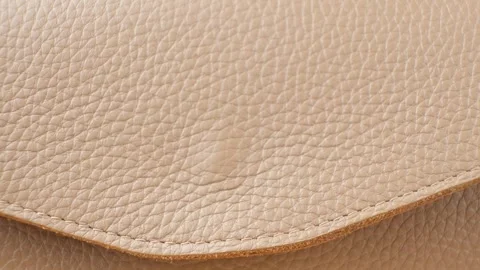 Brown Leather Handbag Macro Texture Close-Up. Stock Footage 312603658