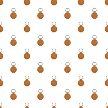 Brown leather key fobs creating seamless pattern Stock Illustration