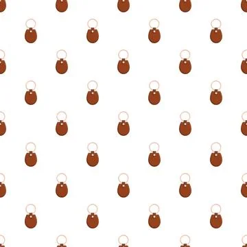Brown leather key fobs creating seamless pattern design Stock Illustration