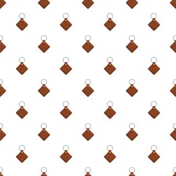 Brown leather keychains creating repeat seamless pattern background 스톡 일러스트