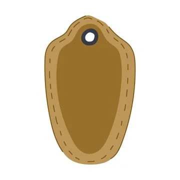 Brown leather label with stitching and eyelet design Stock Illustration