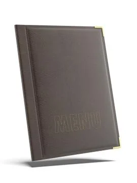 Brown leather Menu folder Stock Illustration