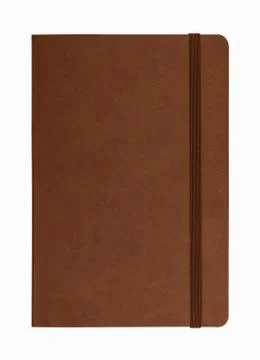 Brown leather notebook isolated on white background 库存照片