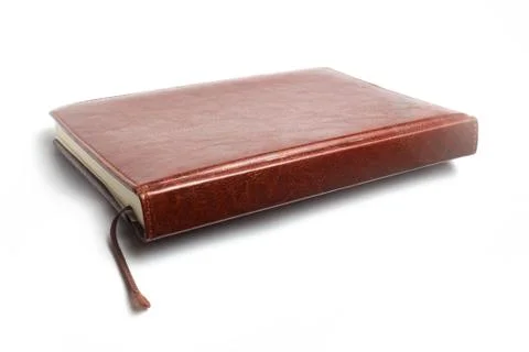 Brown leather notebook on a white background isolate Stock Photos
