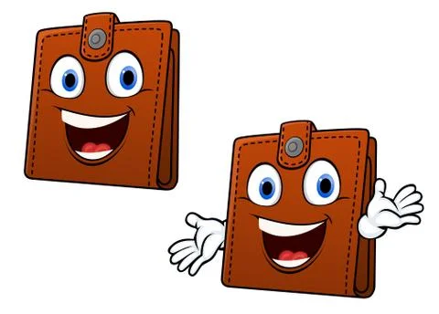 Brown leather purse Stock Illustration