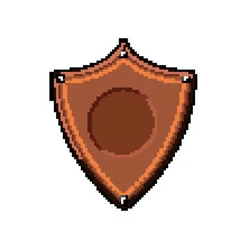 Brown leather shield patch badge illustration Stock Illustration