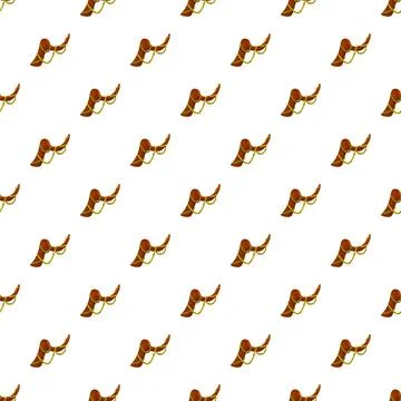 Brown leather shoe pattern repeating on white background Stockillustratie