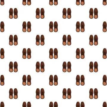 Brown leather shoes seamless pattern on white background Illustrazione stock