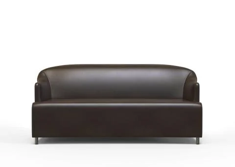 Brown leather sofa - 3D render Stock Illustration