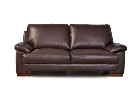 Brown leather sofa Stock Photos