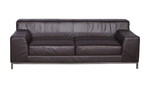 Brown leather sofa Stock Photos