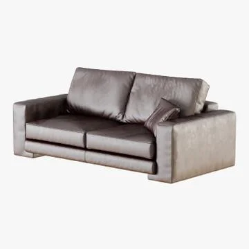Brown leather sofa on a white background 库存插图