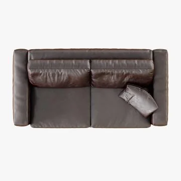 Brown leather sofa on a white background Stock Illustration