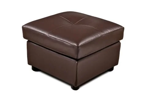 Brown leather stool Stock Photos