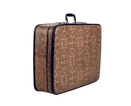 Brown leather suitcase Stock Photos