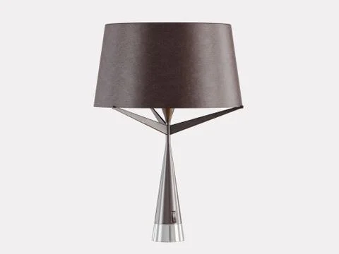 Brown leather table lamp on a white background 3d rendering Stock Illustration