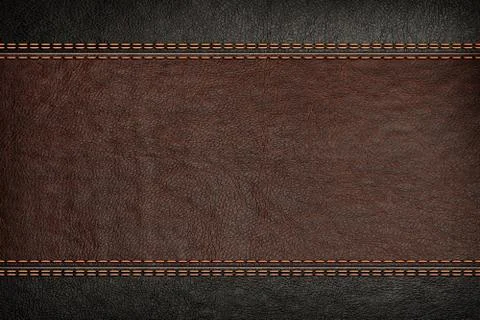 Brown leather texture of background Stock Photos