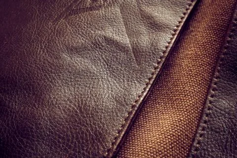 Brown leather texture of background Stock Photos
