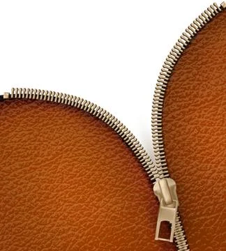 Brown leather texture background with zipper. vector illustration Stock Illustration