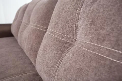 Brown leather texture close-up, couch Stock Photos