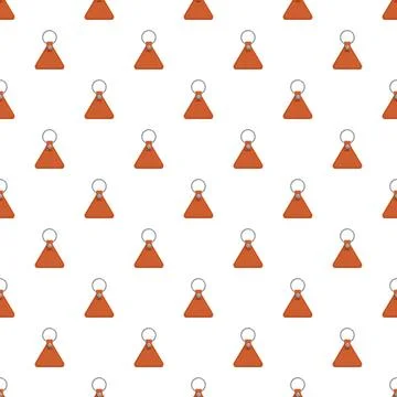 Brown leather triangle keychains creating seamless pattern Stock Illustration