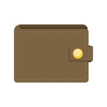 Brown leather two fold wallet cartoon vector illustration isolated object 스톡 일러스트