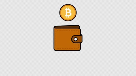 Brown leather wallet with floating Bitcoin coin for cryptocurrency and fint.. 库存影片 343733759