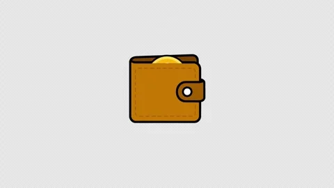 Brown leather wallet with floating US dollar coin for finance and banking p.. 库存影片 343733749