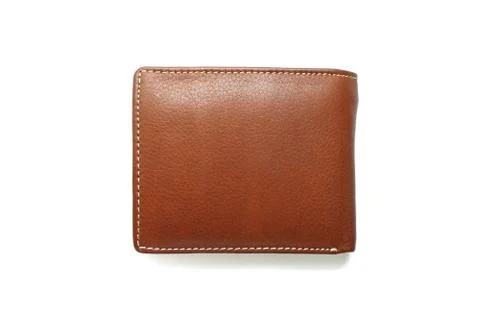 Brown leather wallet Stock Photos