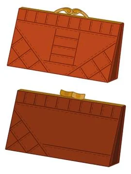 Brown leather wallets, set Stock Illustration