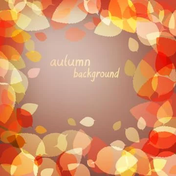 Brown leaves on dark background Stock Illustration