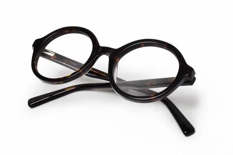 Brown leopard spotted glasses isolated on white background, spectacle for d.. Stock Photos