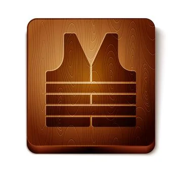 Brown Life jacket icon isolated on white background. Life vest icon. Extreme 库存插图
