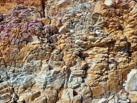 Brown limestone texture. stone pattern. old stone background. broken stone pa Stock Photos