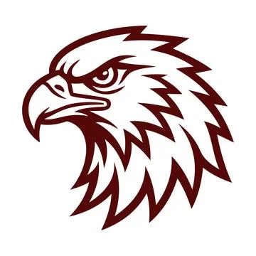 Brown Line Art Eagle Character Emblem Badge Logo Vector Template Illustrazione stock