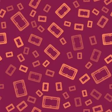 Brown line Billiard table icon isolated seamless pattern on red background. Pool Stockillustratie