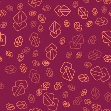 Brown line Boxing training paws icon isolated seamless pattern on red background 스톡 일러스트