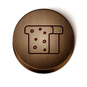 Brown line Bread toast for sandwich piece of roasted crouton icon isolated on Stock Illustration