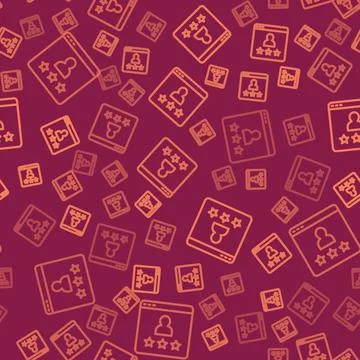 Brown line Consumer or customer product rating icon isolated seamless pattern on Stock Illustration