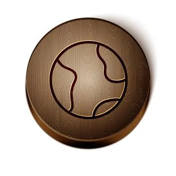 Brown line Earth globe icon isolated on white background. World or Earth sign Stock Illustration
