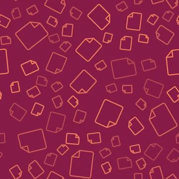 Brown line File document icon isolated seamless pattern on red background Illustrazione stock