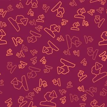 Brown line Finding a problem in psychology icon isolated seamless pattern on  Illustrazione stock